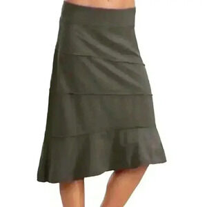 Athleta Black Crescendo Asymmetric Midi Skirt Size XL 862111
